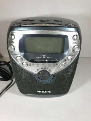 Rare Philips Clock Cd Player Am Fm Radio Alarm Clock Aj3952