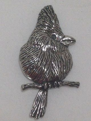 Rare Vintage Sheridan Pewter Cardinal Or Blue Jay Bird Pin Brooch