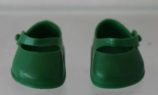 1950 Vogue Ginny Doll Green Mary Jane Shoes Marked On Heels Straps Good