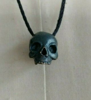 Rare Robert Bob Burkett Skull Bead Pendant Necklace Bronze Shibuichi Cast