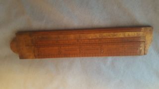 Antique Stanley No.  36 1/2 R Fold Rule W/caliper Boxwood & Brass Made In Usa
