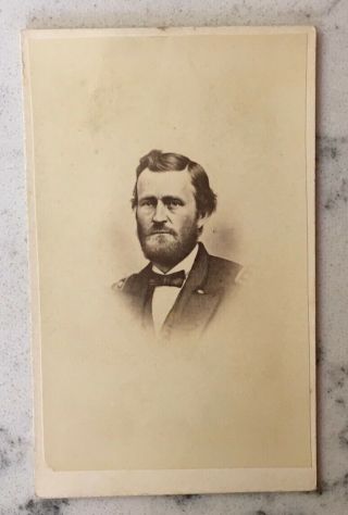 Antique Civil War Cdv Photograph Of Union General Us Ulysses S.  Grant Tomlinson