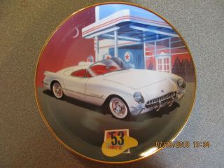 Rare Franklin 1953 Chevrolet Corvette Collector Plate W/coa