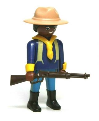 Playmobil Figure Civil War Us Cavalry Black African American Soldier 3811 Rare