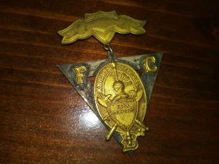 Antique Fcb Knights Of Pythias Lodge Sterling Medal 1874 This Is A