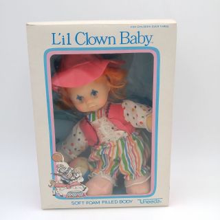 Vintage Uneeda Lil Clown Baby 9 " Doll With Box 70810