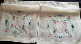 Vintage Hand Embroidered Chair Backs Antimaccasers
