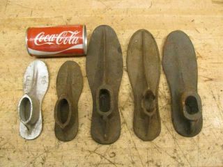 5 Antique Cast Iron Shoe Lasts Cobblers Tools