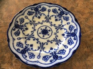 Antique Conway Flow Blue Luncheon Plate Wharf Pottery England 8 7/8 No Chips