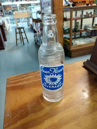 Vintage Rare Sun Flower Beverages Acl Soda Bottle 10 Oz Marion Virginia