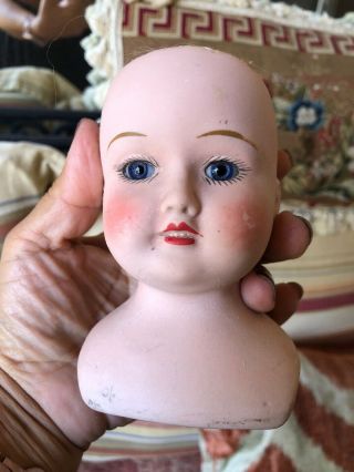 Antique Or Vintage Bisque Shoulder Head Doll Marked English Maker 8 1/2