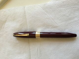 Sheaffer Snorkel Pfm Iii Burgundy 14k Gold Nib Rare And Complete Pen Near