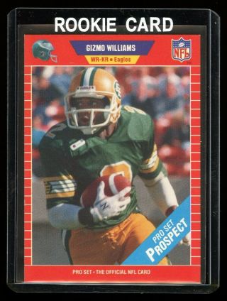 1989 Pro Set - Gizmo Williams Rookie Card Rc 535a - Footbal Error One " L " Rare
