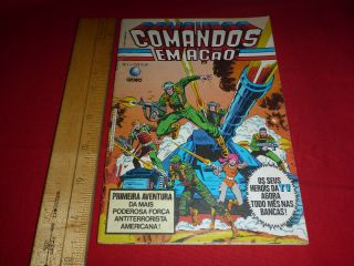 1 Issue Comandos Em Acao Spanish G.  I.  Joe Brazil Comic Book Rare 1987 Hasbro Gi