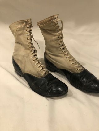 Antique Victorian Or Edwardian Steampunk Leather Lace Up Childrens Boots Rare