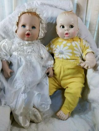 2 Vintage Gerber Baby Vinyl Dolls By Toy Biz Inc.  1970 And 1994