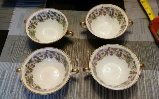 Royal York China " Red Raspberry " Creamer Soup Cups 1950 