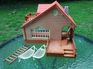 Calico Critters Sylvanian Families Lakeside Lodge Log Cabin House Complete