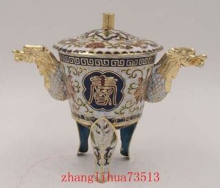 Collectible Handmade Carving Brass Cloisonne Incense Burners Flower