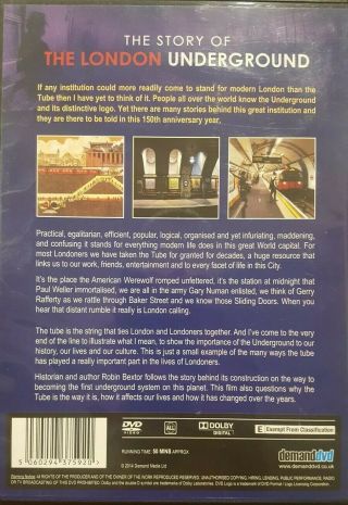 THE STORY OF THE LONDON UNDERGROUND RARE DVD BRITISH RAILWAY DOCUMENTARY FILM 2