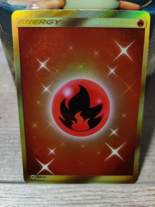 Pokemon Sun & Moon Burning Shadows - Fire Energy - Secret Rare - 167/147 - Nm
