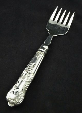 Vintage Silver Plated Kings Queens Pattern 9.  5 " Fish Fork Server Sheffield