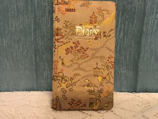 Vintage Rare Student 1122 Souvenir Vtg Diary Shanghai China Silk Fabric