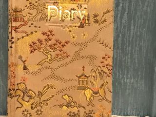 Vintage rare Student 1122 Souvenir Vtg Diary Shanghai China Silk Fabric 3