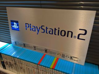 Playstation 2 Ps2 Promo Store Sign Display Kiosk Authentic Rare Brushed Metal