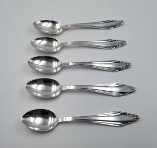 Set Of 5 Vintage Silverplate Demitasse Spoons Prima 100 Flatware 4 1/2 "
