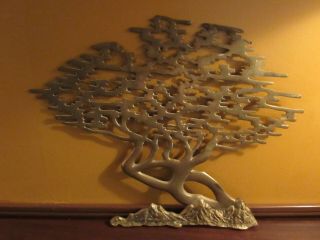 Vtg Solid Brass Tree Of Life Wall Art Wall Mount 16 " By 20 "