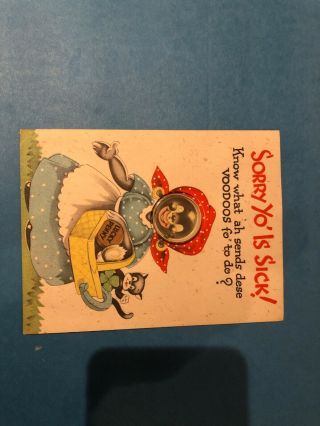 African Americana Greeting Card.  Rare,  With Balls On Face