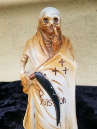 Grim Reaper Skeleton Poison Bottle Vintage Japan Decanter Rare Antique