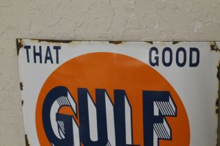 Gulf Refining Co Oil Vintage Style Porcelain Signs Gas Pump Man Cave Station 2