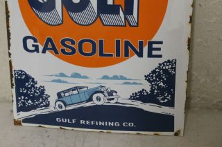 Gulf Refining Co Oil Vintage Style Porcelain Signs Gas Pump Man Cave Station 3