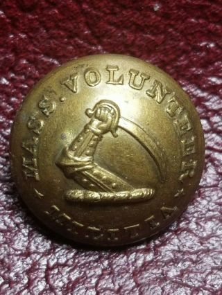 Massachusetts Cuff Button 16mm Civil War