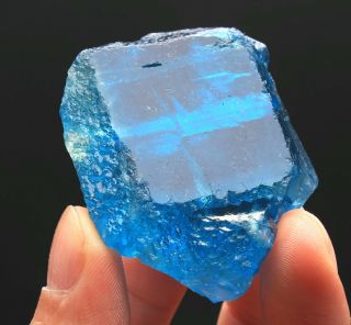 96g Rare Ladder - Like Blue‘blue Core’ Fluorite Crystal Mineral Specimen/china 57