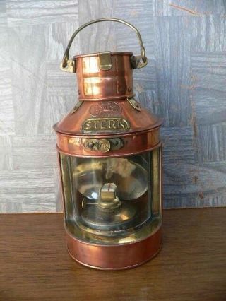 Vintage Tung Woo Copper Stern Ship Oil Lantern Hong Kong Nos
