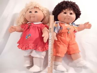 2 Vintage German Zapf Toddler Sauerkraut Bunch Cabbage Patch Dolls W Sleep Eyes