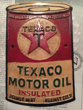 Texaco Oil Sign 7x4.  75” Antique Style Gas Advertisement 1/4 Inch Thick Metal