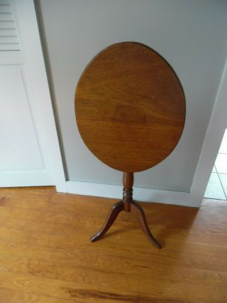 Antique Vintage Walnut Oval Tilt Top Table