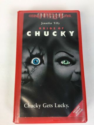 Bride Of Chucky Vhs Vintage 1999 Jennifer Tilly Horror Rare Red Case Collectible