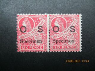 Nsw Stamps: Overprint Specimen - Rare - (e179)