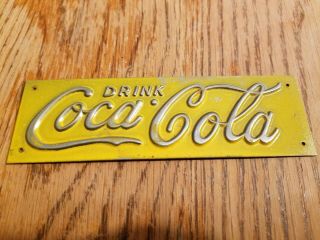1930 Rare Coca Cola Metal Embossed Sign Vintage Soda Pop General Store Diner Old