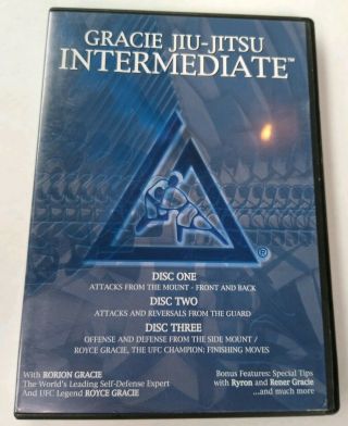 Gracie Jiu - Jitsu Intermediate 3 Dvd Set With Rorion & Royce Gracie - Rare