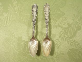 " Waverly " (1892) By Wallace (2) Sterling Silver Fruit Spoons $0.  99 Nr