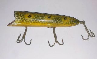 Early Vintage Heddon Wiggle King In Rare Frog Scale Lqqk