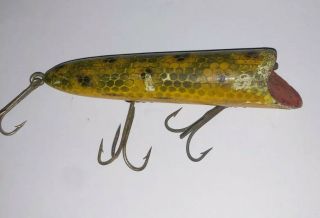 Early Vintage Heddon Wiggle King In Rare Frog Scale LQQK 2