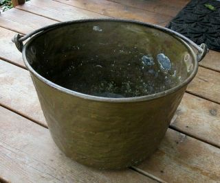 Antique Primitive Copper Cauldron,  Apple Butter Pot,  Kettle Fine Soldered Seam