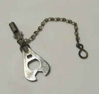 Vintage Max Sievert Svea 123 Optimus Stove Key Tool W/ Chain